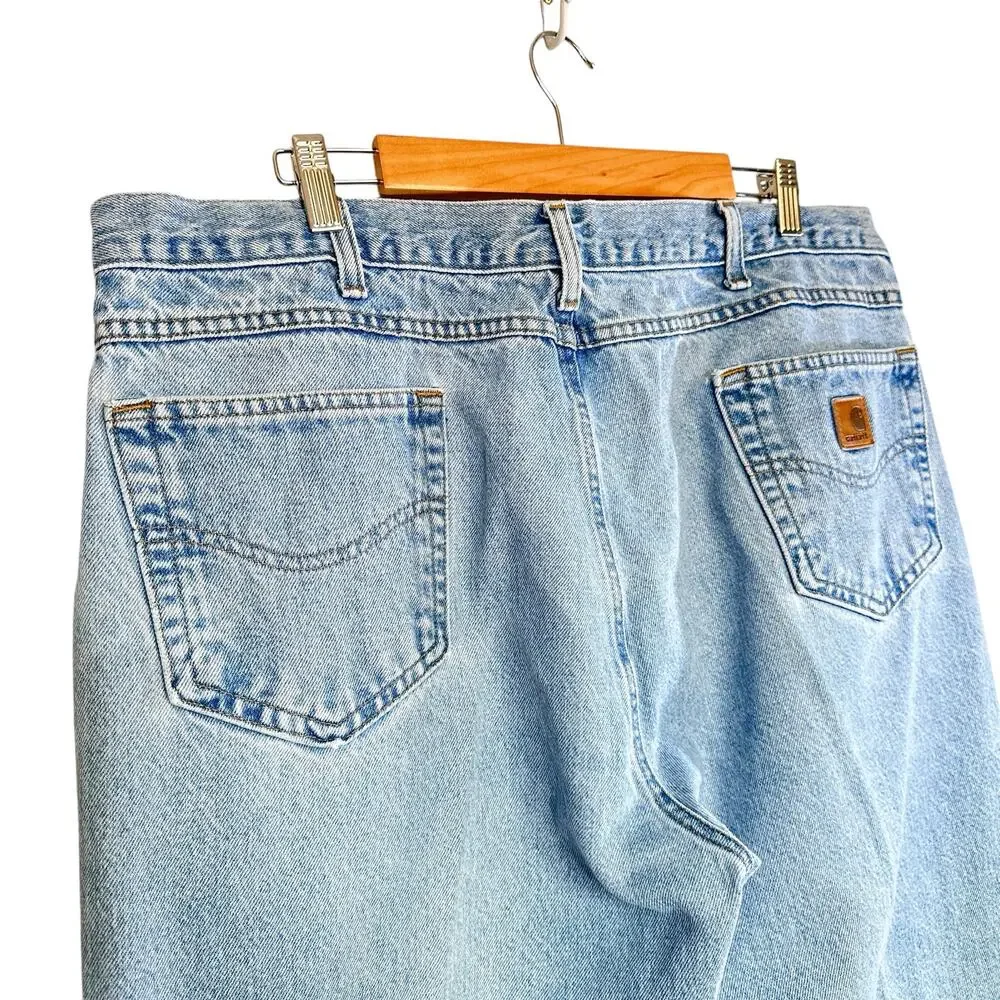 Carhartt Tapered Straight Traditional Fit Denim Jeans Light Wash Blue 40x29